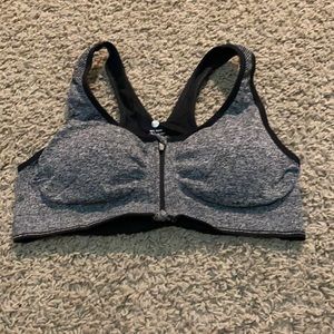 Seamless zip down nursing sports bra